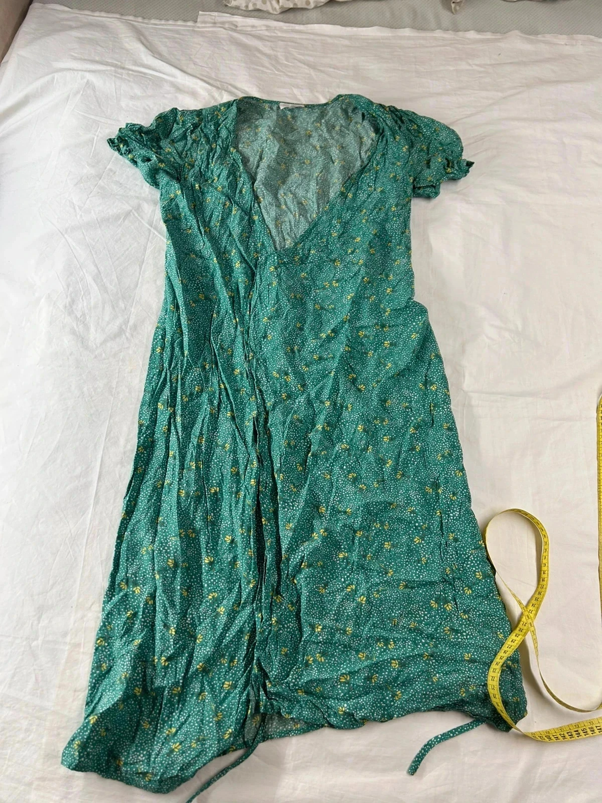 Robe longue vert à motifs vintage grace et mila
